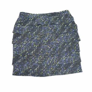 Tory Burch 100% Silk Ruffled‎ Layered Mini Skirt size 8